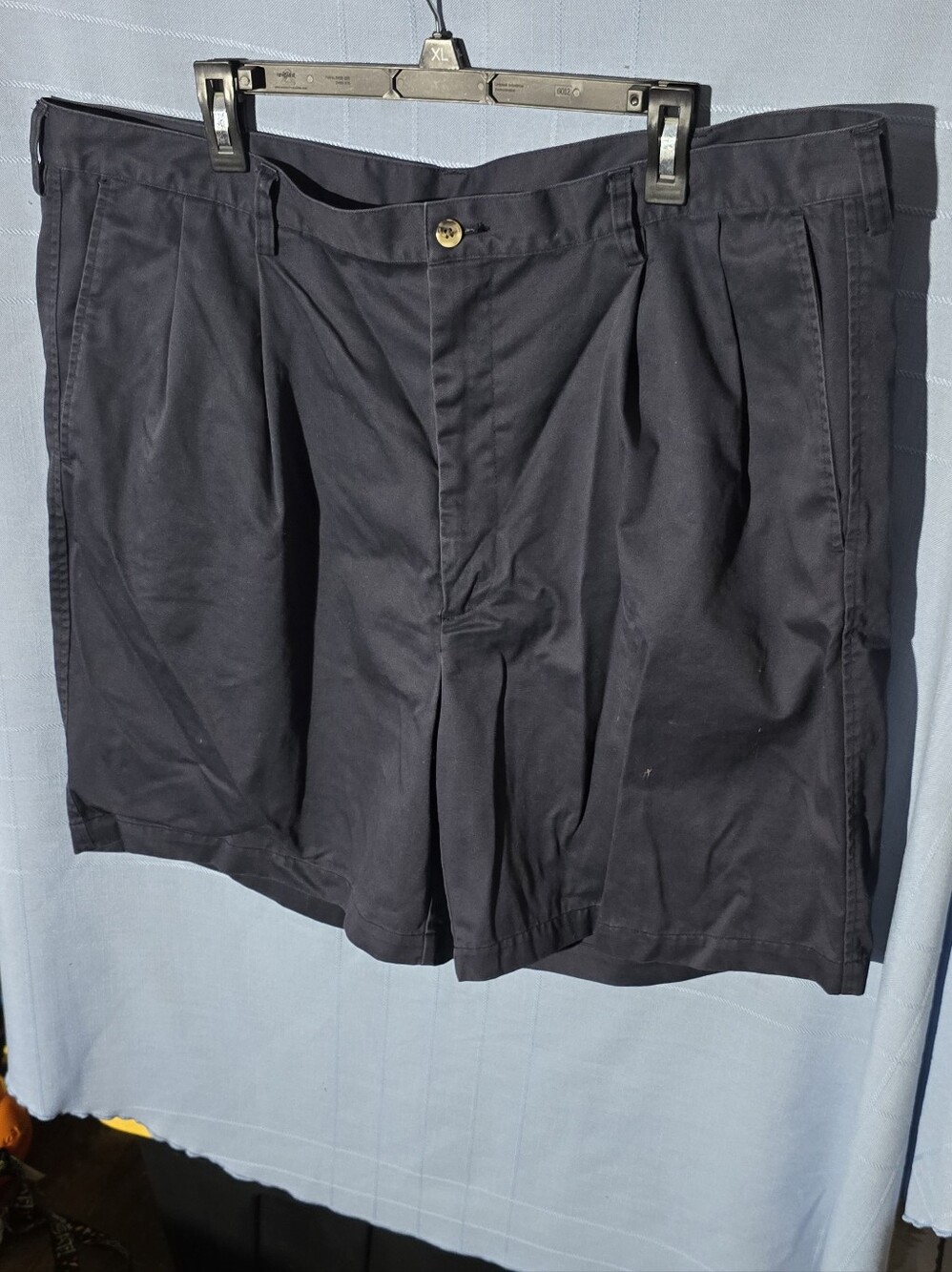 Haggar Men's Classic Pleated Navy Shorts